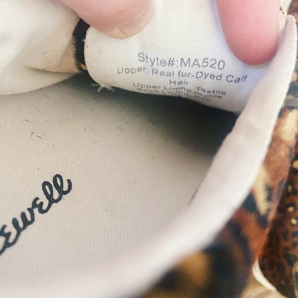 Madewell Sidewalk Low-Top Sneakers in Painted Leopard Colorblock Calf Hair - Picture 7 of 8